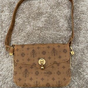 Brown Patterned Shoulder Bag